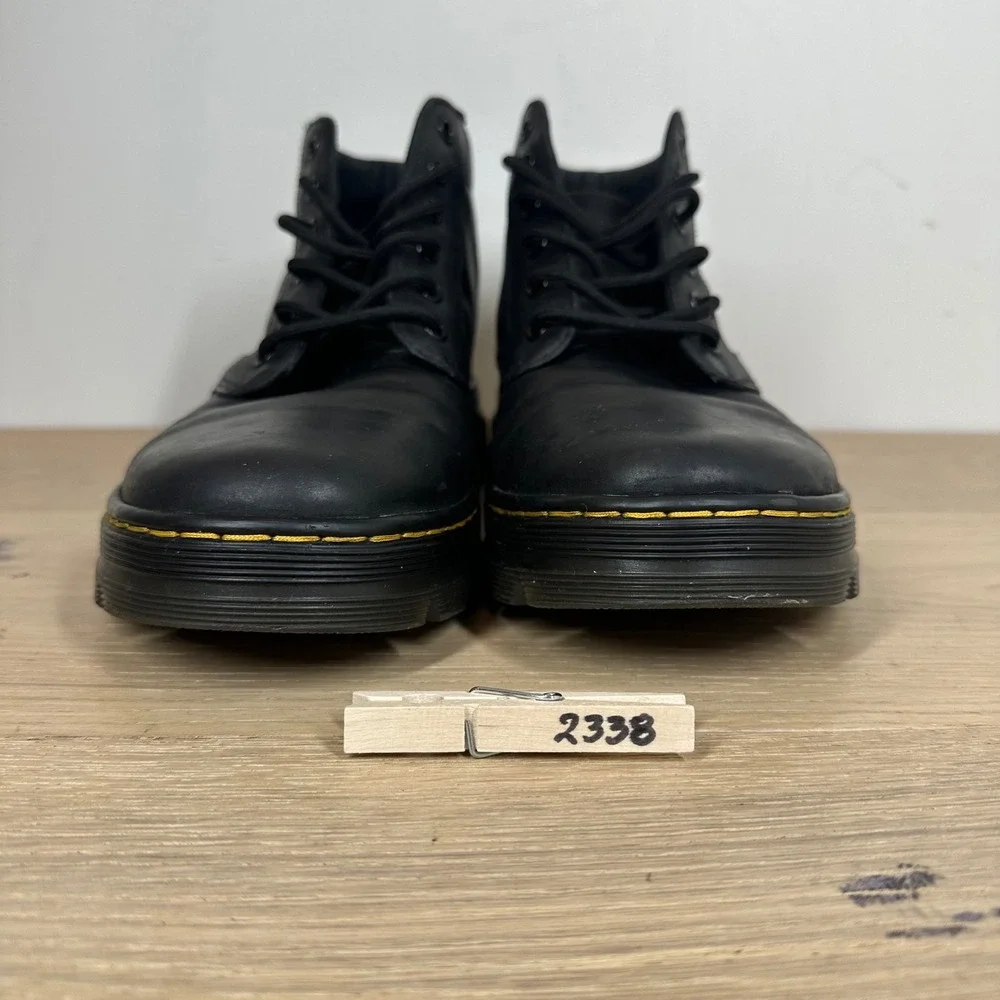 Dr. Martens Bonny Boots Mens 10 Black Leather Padded Collar Lug Sole Chukka